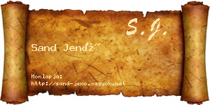 Sand Jenő névjegykártya